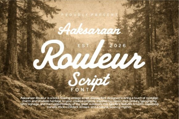 Aaksaraan Rouleur: A Bold Vintage Script Font for Crafters