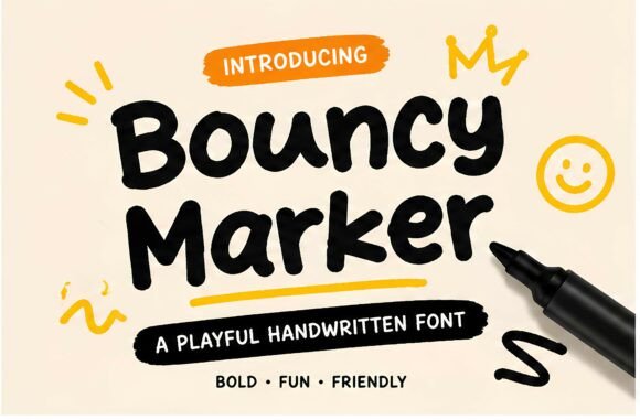 Bouncy Marker Font for Handmade Labels