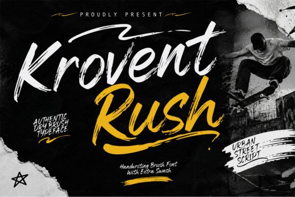 Krovent Rush: A Bold Urban Typeface for Editors
