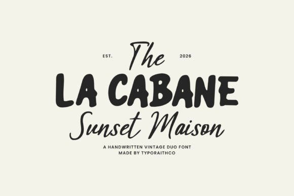 La Cabane: A Vintage Script Font for Editorial Design