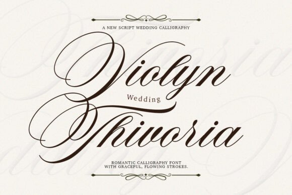 Violyn Wedding Thivoria: A Romantic Script Font for Makers